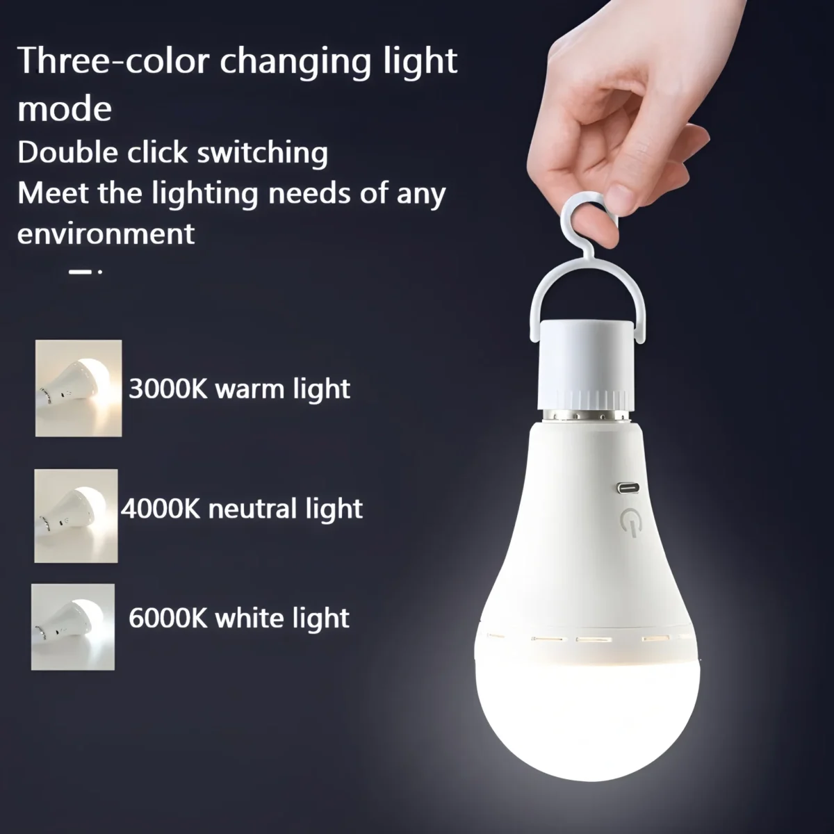 Camping Style Remote Controlled Rechargeable Emergency Light Bulb - Image 5