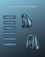Clip On Bone Conduction ANC Gaming Earbuds with LED Display - Image 3