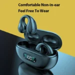Clip On Bone Conduction ANC Gaming Earbuds with LED Display